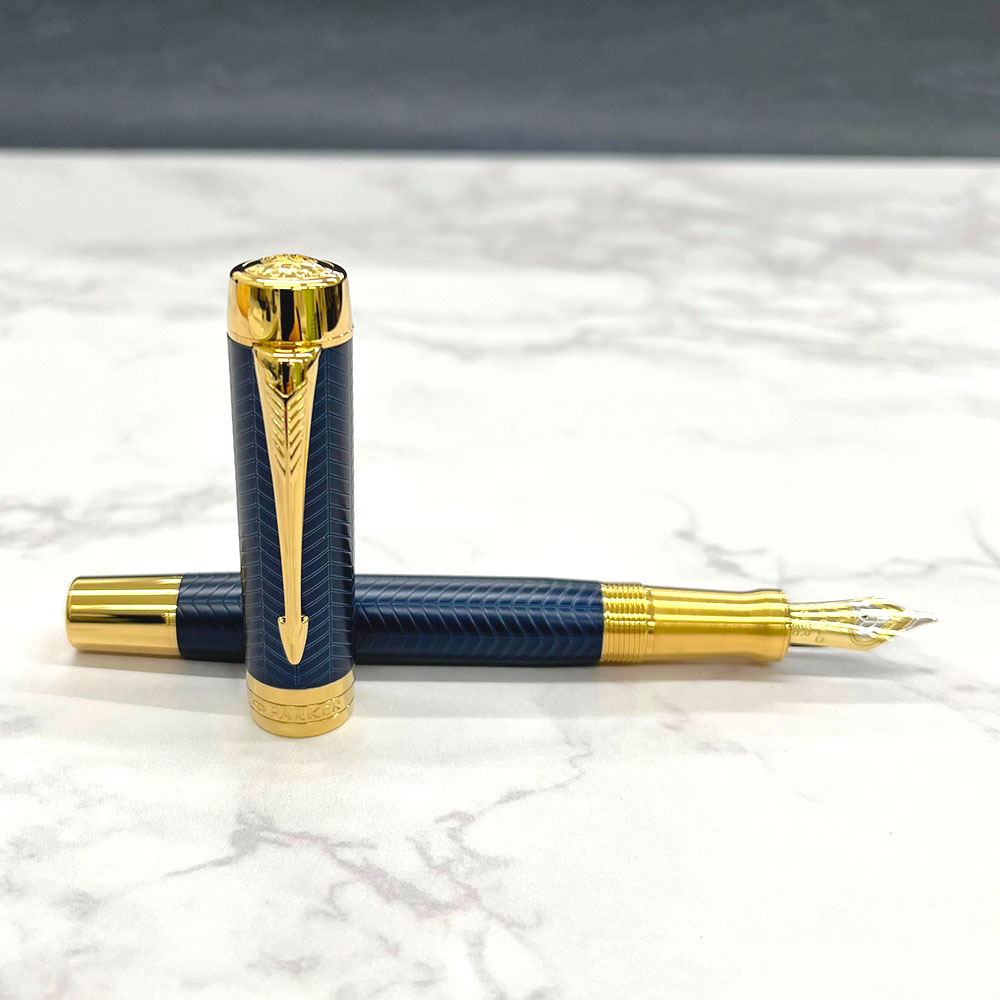 PARKER パーカー デュオフォールド モザイク 万年筆 ペン先K18 黒系