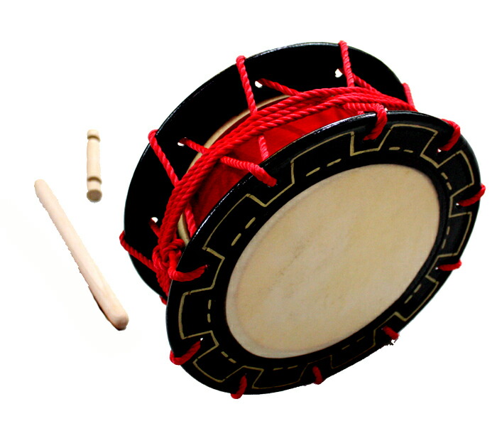 楽天市場】エイサー用締め太鼓(特小) 水牛皮 直径18cm バチ1本・くさび