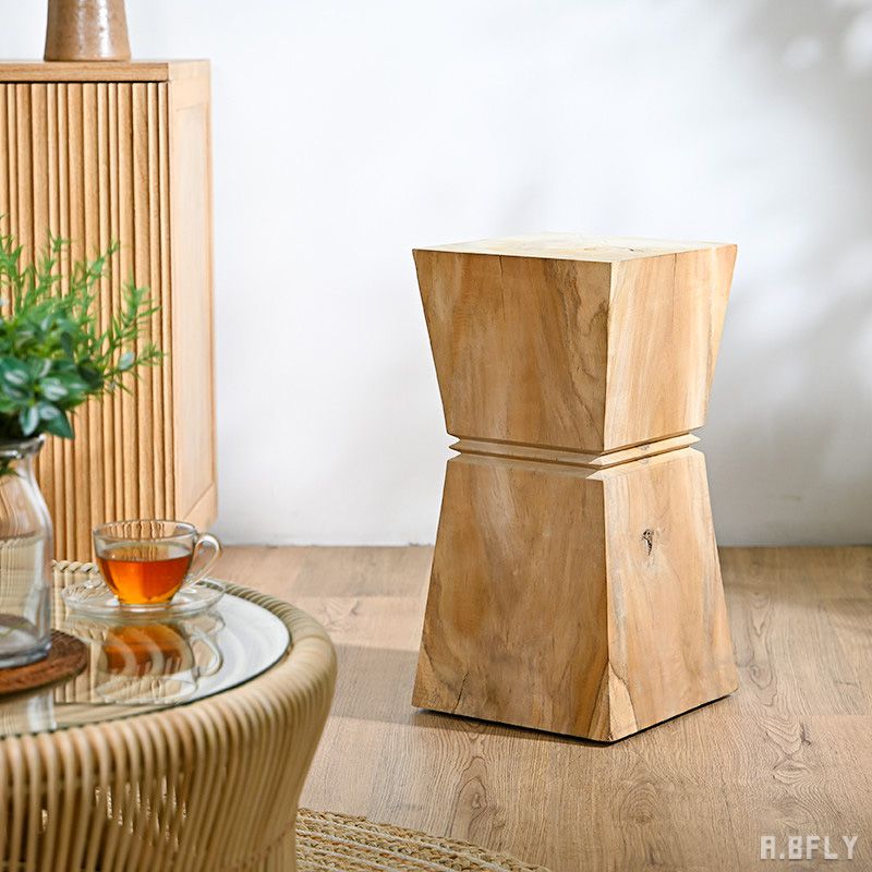 北海道民芸家具 ＃670 サイドテーブル スクエアスツール 花台 樺無垢材