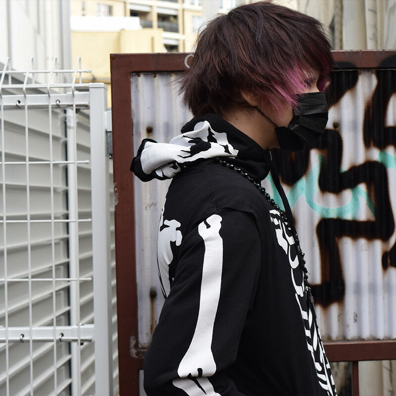 楽天市場】BONEパーカー ドクロ パーカー 骨 骸骨 スカル BABYMETAL