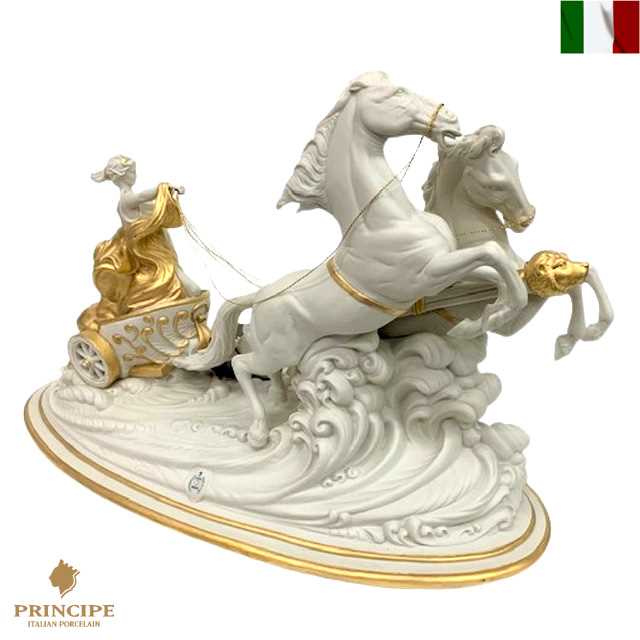イタリア porcellane PRINCIPE プリンシペ 陶額 白馬 高級 イタリア