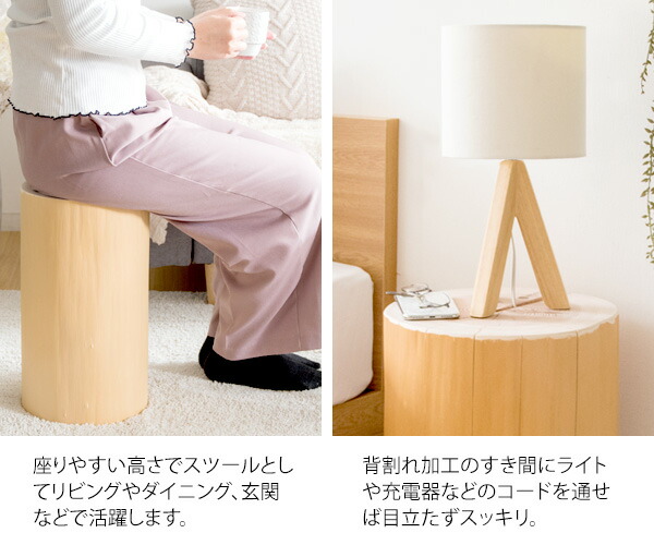 楽天市場】丸太 スツール カフェスツール 天然木スツール 切り株