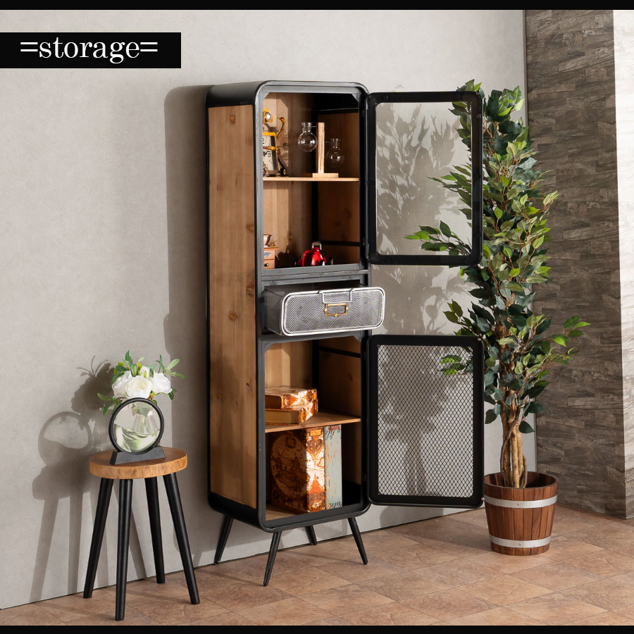 楽天市場】キャビネット リビングボード インダストリアル