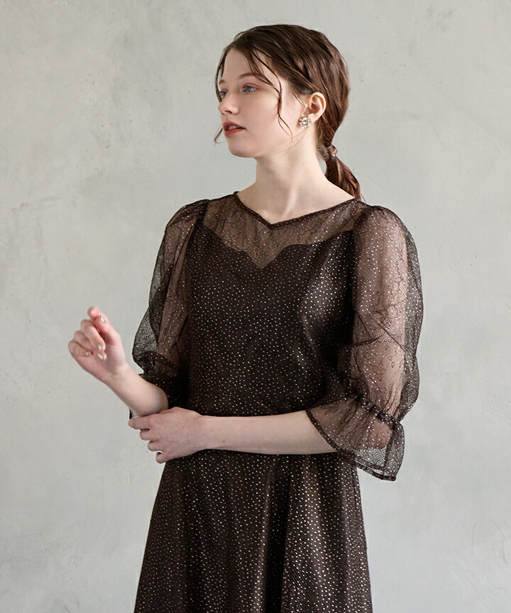 楽天市場】グリッターレースフィット&フレアドレス【エメ 結婚式ドレス