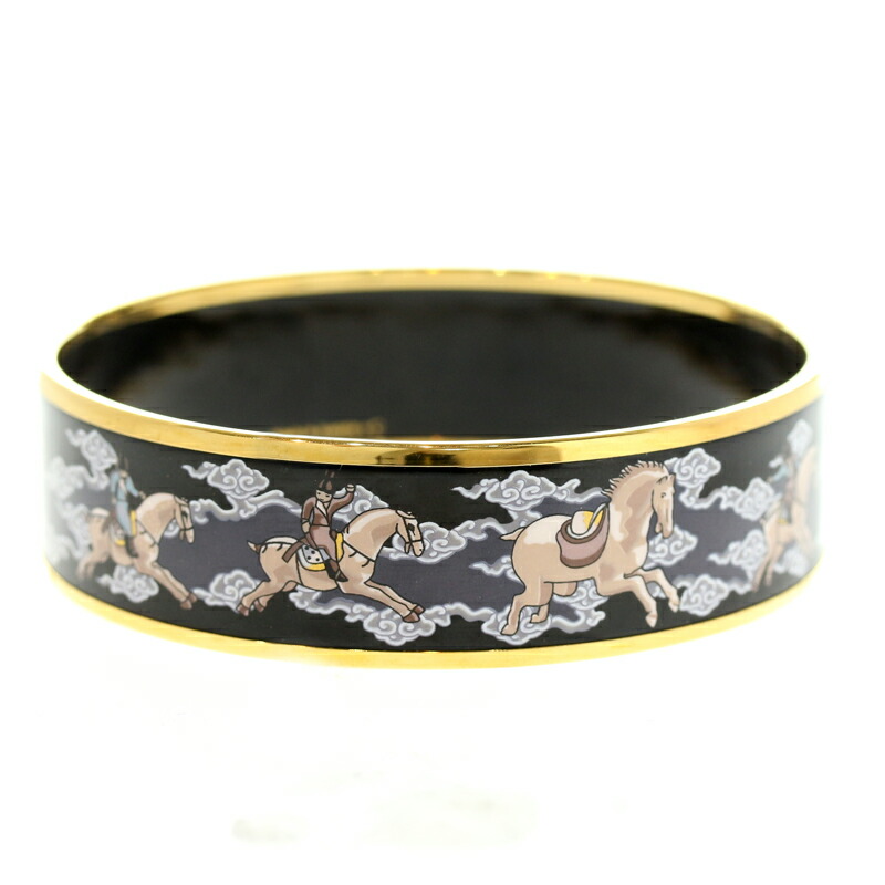 楽天市場】【HERMES】エルメス エマイユ GM 馬 ブラック 黒 ゴールド