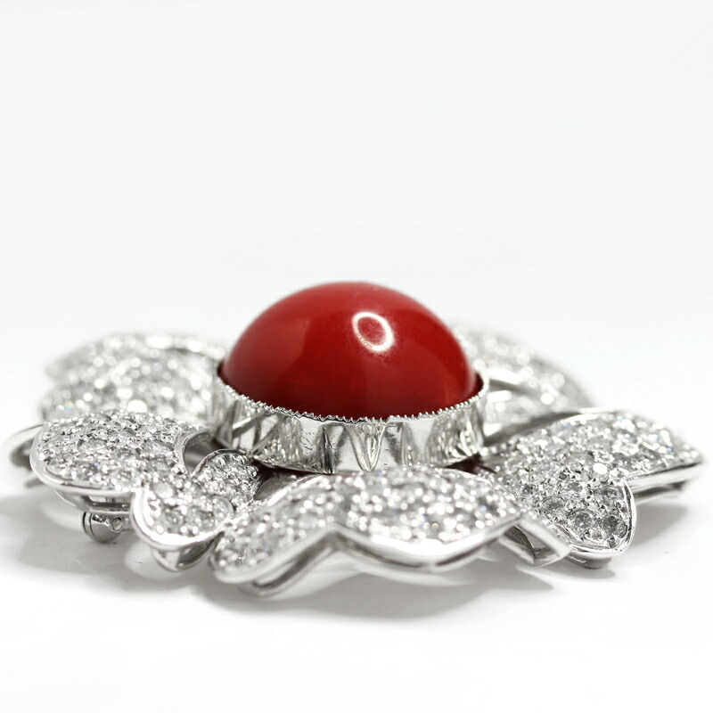 インディアンジュエリー 真っ赤な赤珊瑚 ペンダント ピンブローチ
