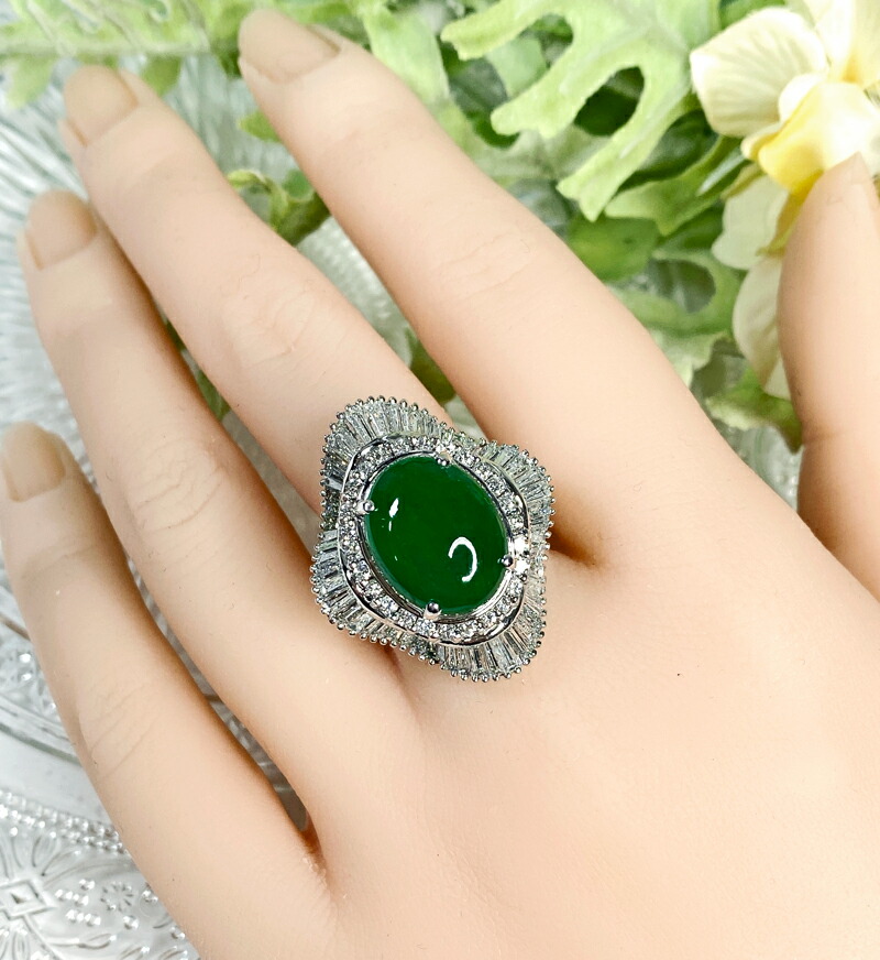 楽天市場】【動画】翡翠 7.67ct リング 13号 PT900 プラチナ 指輪