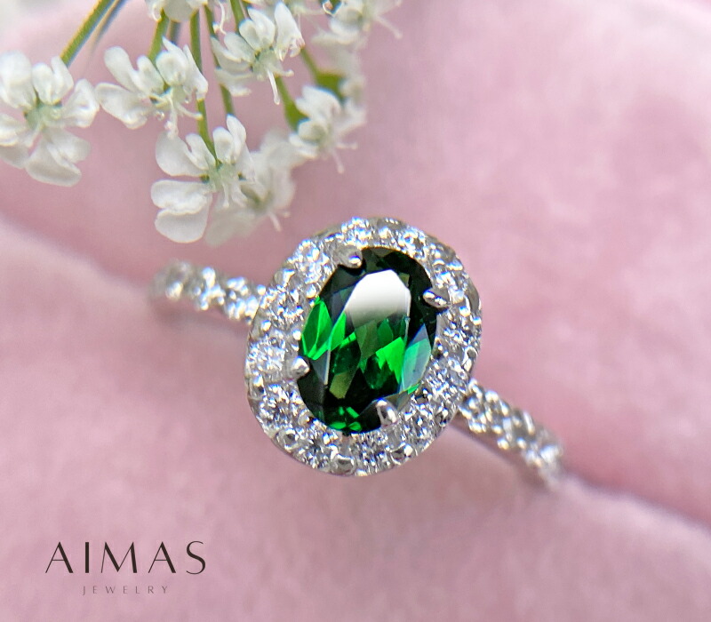 楽天市場】グリーンガーネット 0.5ct リング 7号 PT900 プラチナ