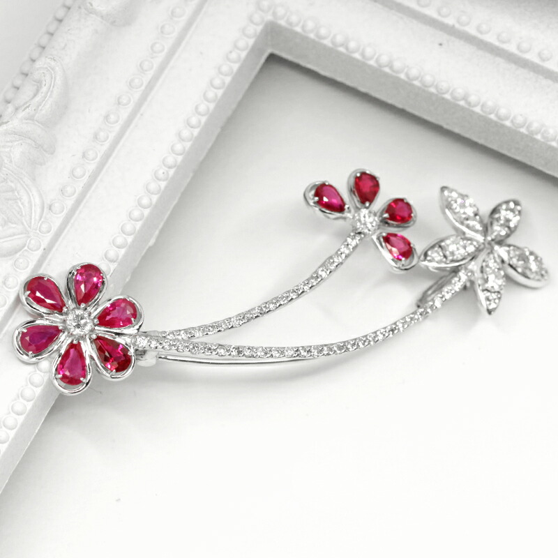 楽天市場】ルビー 2.13ct ブローチ/ペンダントトップ 2WAY K18WG