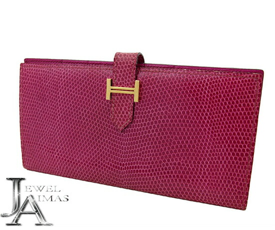 楽天市場】【HERMES】エルメス ベアン リザード フューシャ ピンク