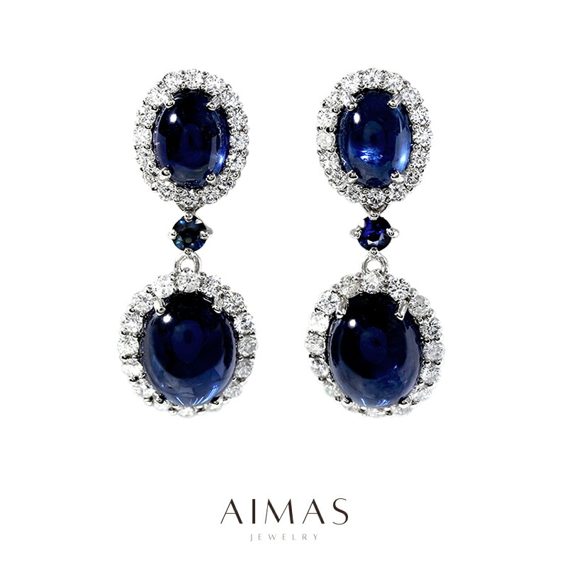楽天市場】ブルーサファイア 4.43ct/4.67ct ピアス PT900プラチナ