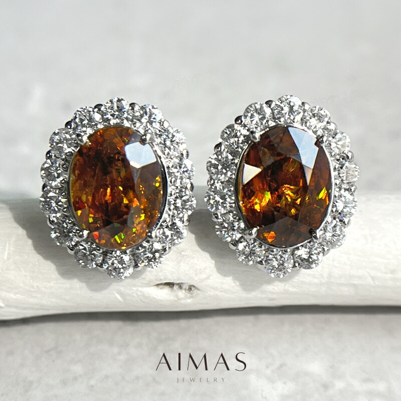 楽天市場】スフェーン 2.69ct/3.54ct ピアス PT900 プラチナ