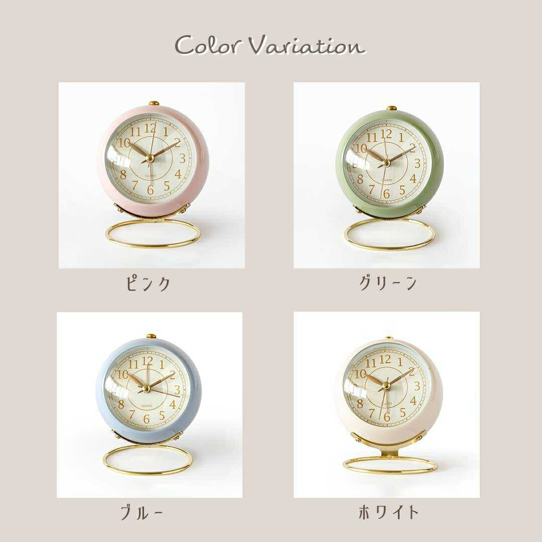 楽天市場】【置き配配送】 置き時計 小型 レトロ ゴールド台座 選べる4