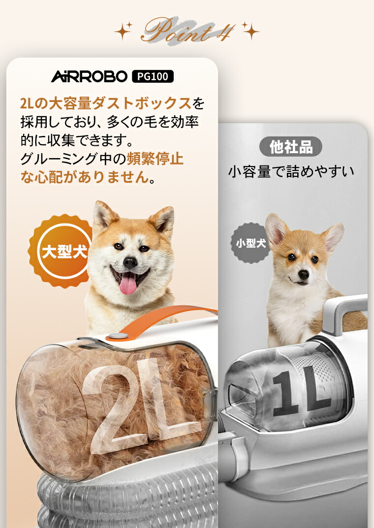楽天市場】AIRROBO正規品 ペット バリカン 掃除機 吸引 4点セット 静音