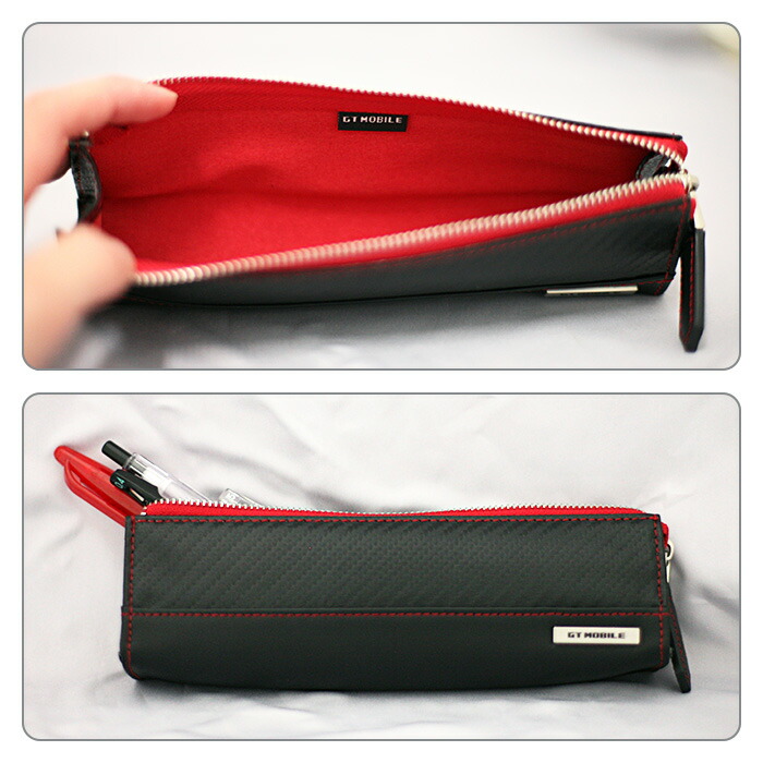 楽天市場】ペンケース おしゃれ メンズ ビジネス 革 レッド ブラック