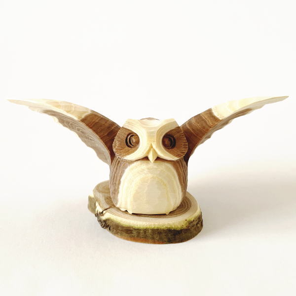 彫刻，ふくろう、木彫り、アンティーク品，置物 木彫りのふくろうの
