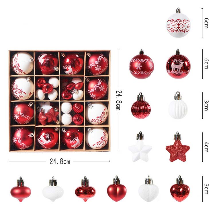 楽天市場】クリスマスツリー オーナメント 52個セット 6cm ボール