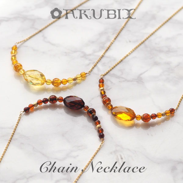 楽天市場】【天然琥珀チェーンネックレス】バルティックアンバー