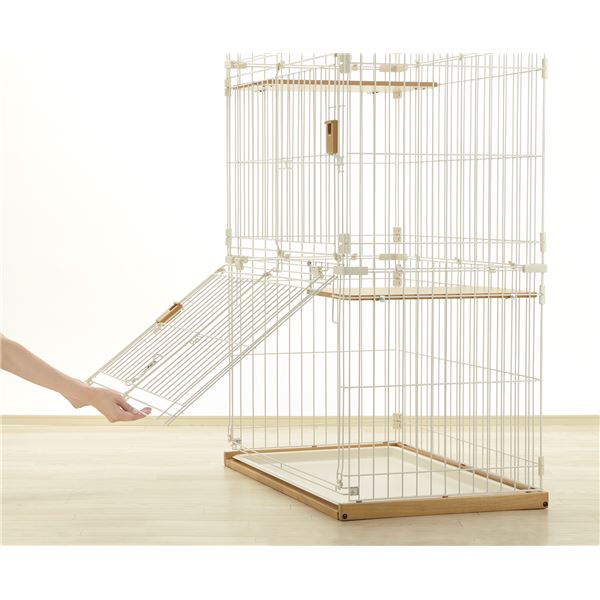 楽天市場】木製お掃除簡単キャットサークル M ライトブラウン (ペット