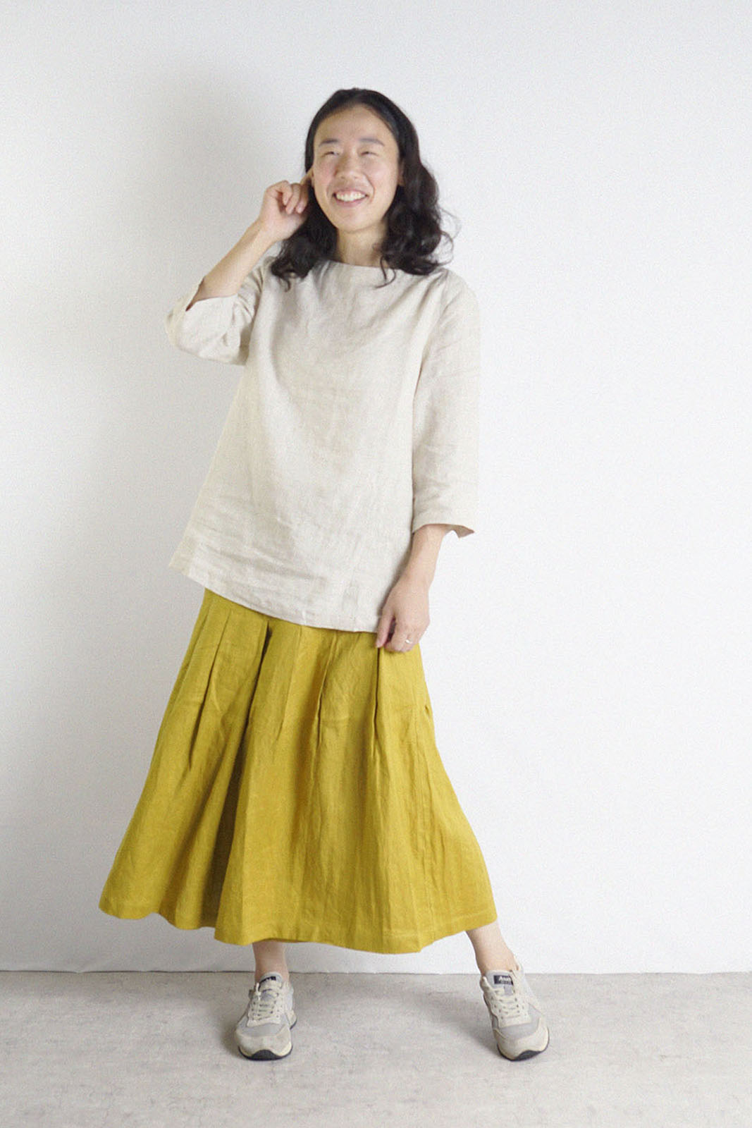 着用少なめパラスパレスリネン素材ワイドパンツガウチョ麻