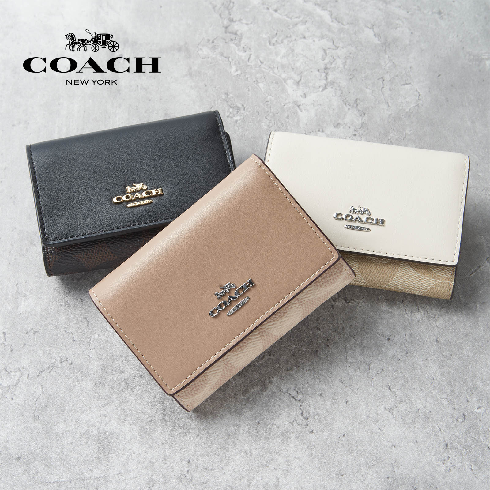 楽天市場】COACH コーチ 三つ折り財布 ミニ財布 ブランド ファスナー l