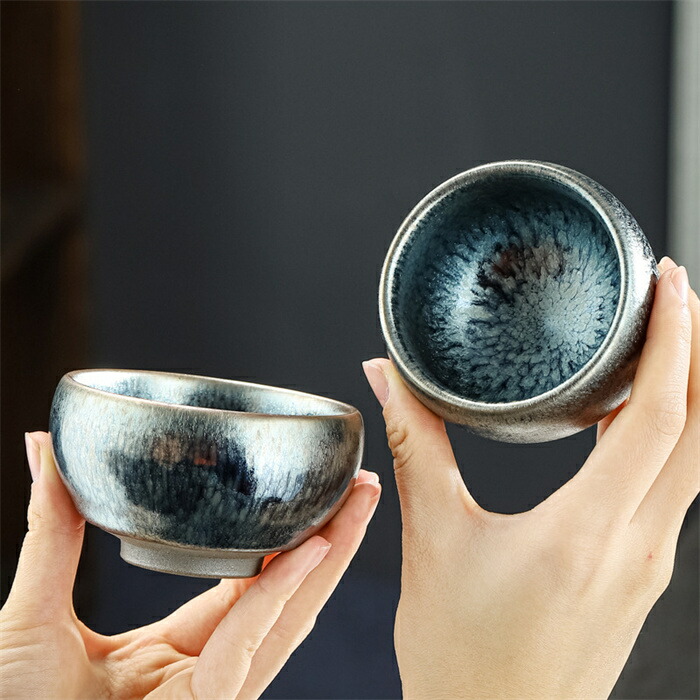 楽天市場】曜変 天目茶碗 てんもくちゃわん 湯飲み クジャク茶盞 点茶