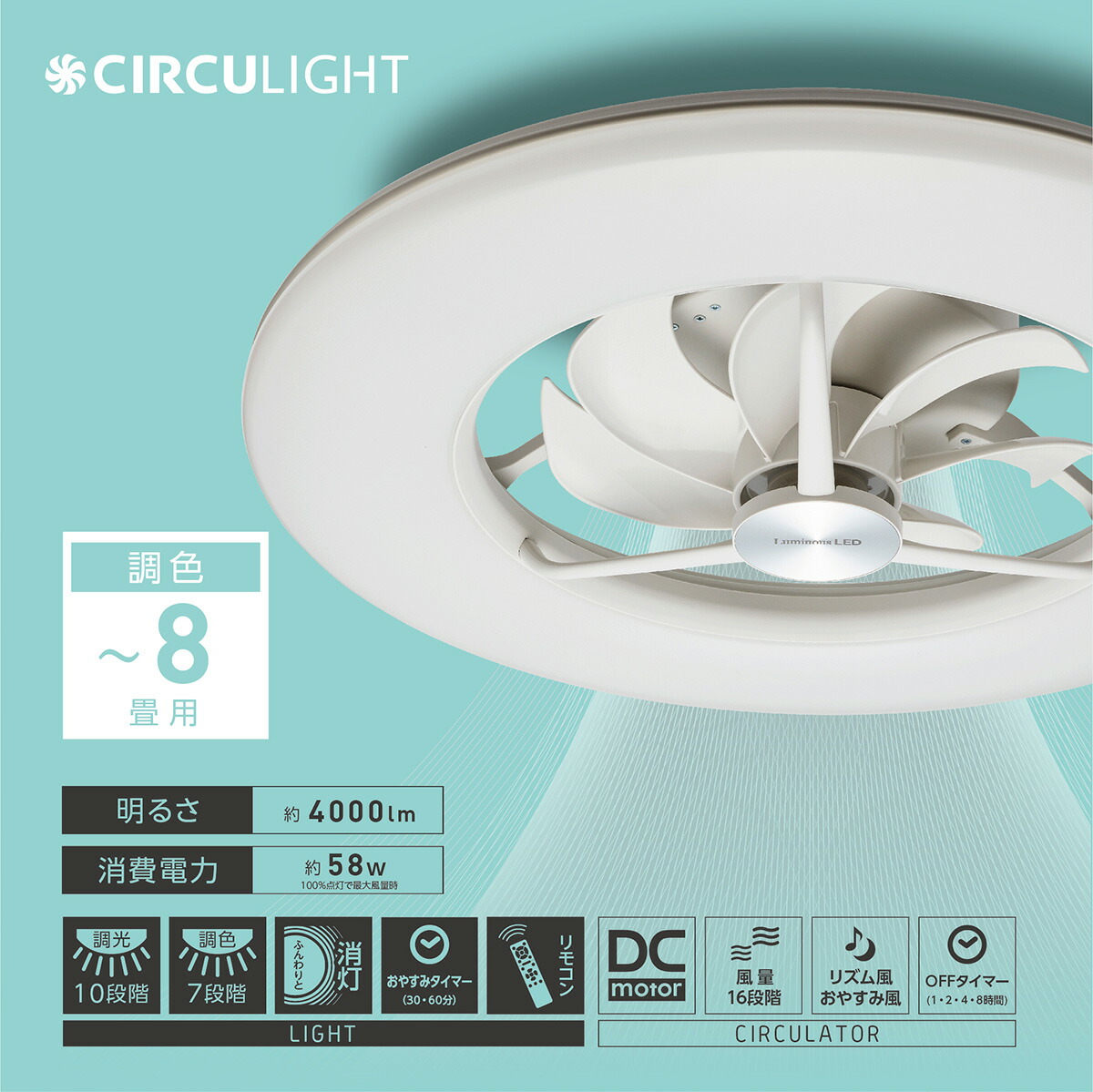 楽天市場】ドウシシャ サーキュライト シーリングライト 8畳モデル