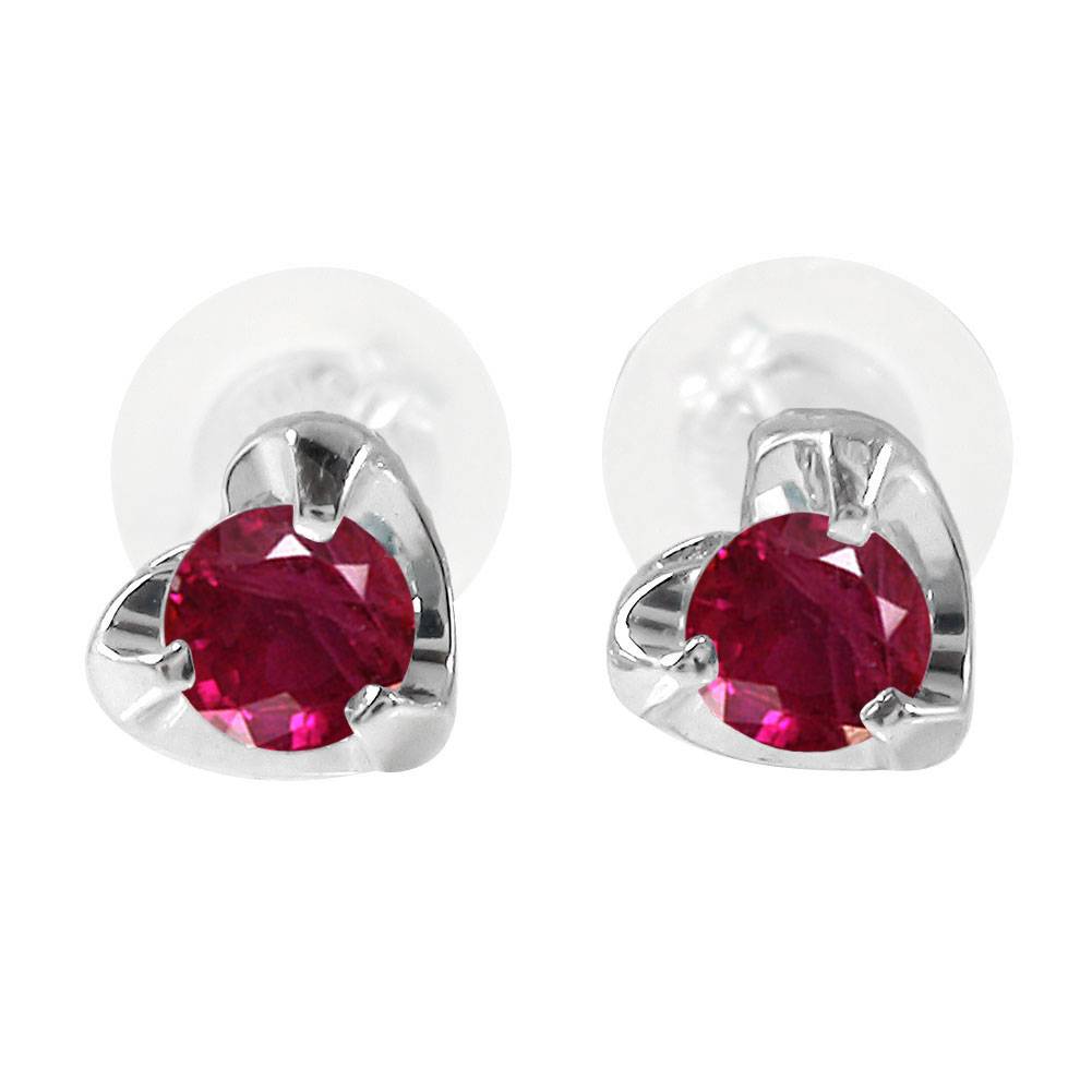 ルビー ルビー 18金 ピアス k18刻印あり ハート 美品 ピアス 18金