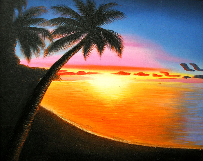 特大バリの風景画 ライステラス 油彩画 キャンバスサイン入り 148×88cm