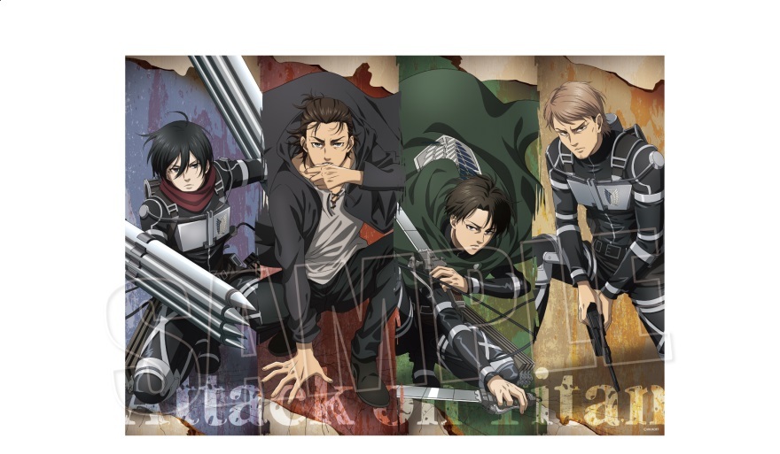 進撃の巨人 リヴァイ エレン WIT STUDIO 描き下ろし マルチクロス 進撃