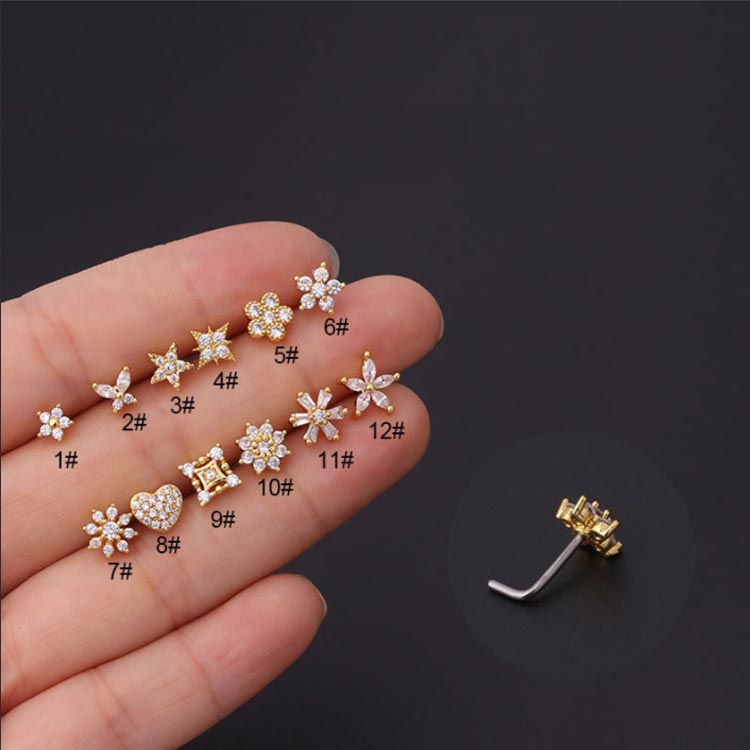 楽天市場】鼻ピアス 20G ボディピアス ステンレス ジルコニア ノーズ