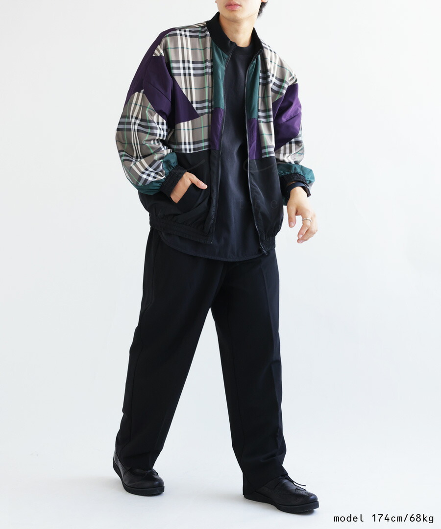 Andequal checked over jacket blue ジャケット checked over jacket