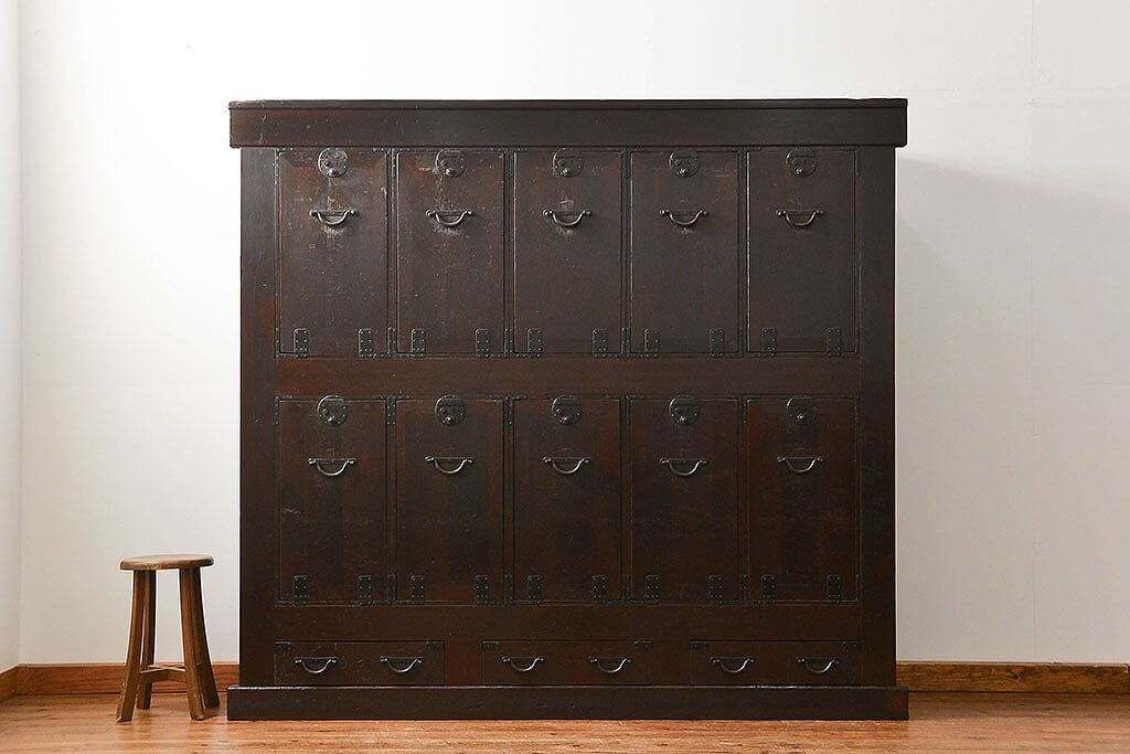 楽天市場】アンティーク家具 特大 関西帳場箪笥 古民具 骨董 明治時代