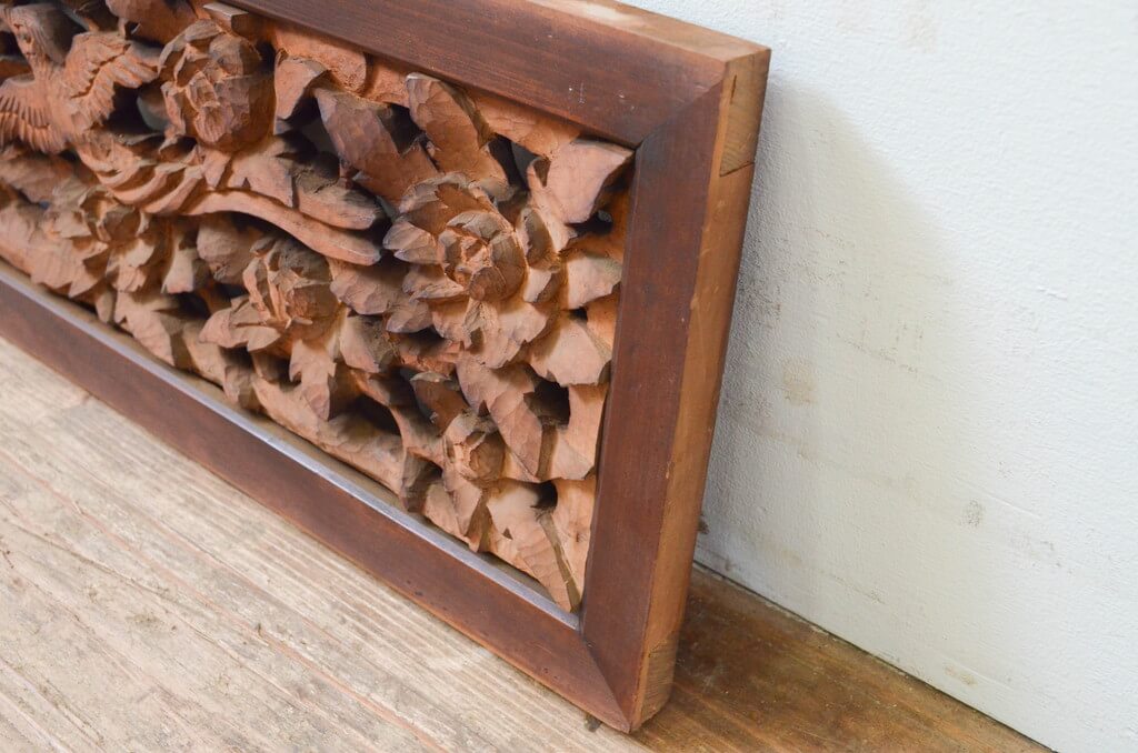 楽天市場】▽現状販売▽ アンティーク建具 彫刻欄間 1枚 彫刻 らんま