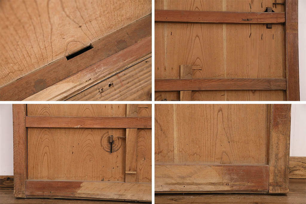 京都 お茶屋の襖戸 明治時代の超アンティーク 4枚 木製 京都 お茶屋の