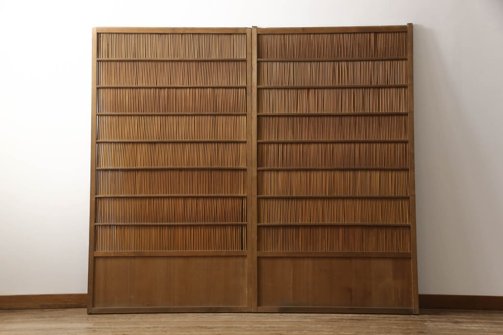 楽天市場】▽現状販売▽ アンティーク建具 御簾戸2枚セット 引き戸 簾