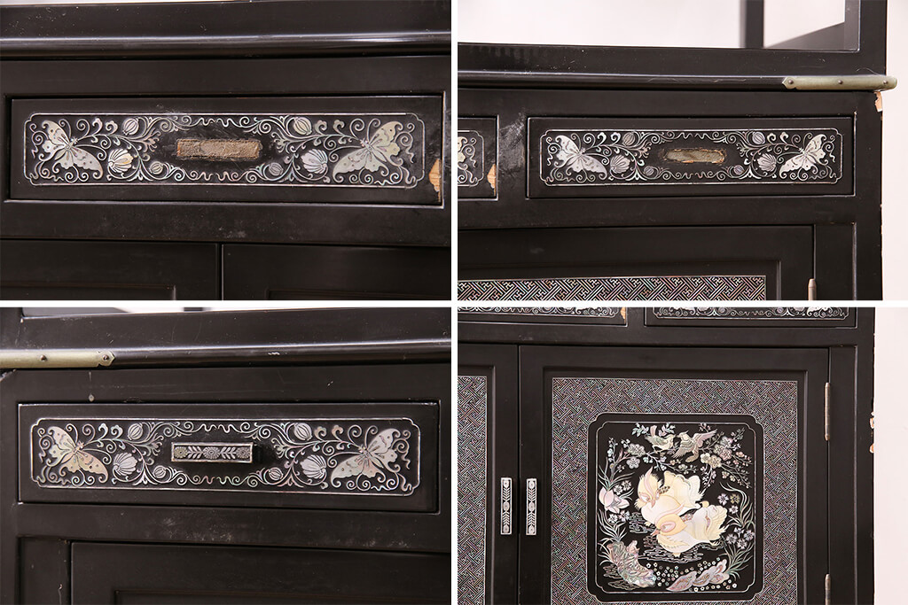 楽天市場】【中古】 ☆事前問合せ必須☆ 飾り棚 螺鈿 黒漆 漆塗り 高級