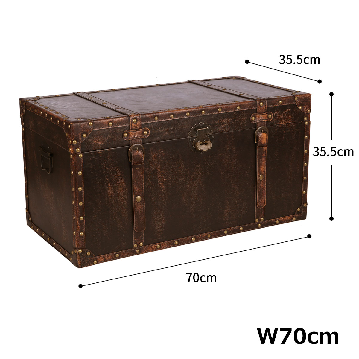 海賊の宝箱】アンティーク 木製トランク パイレーツ コレクション 重厚