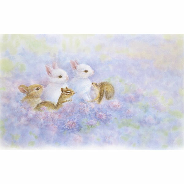 版画 額装品 土田穰 ジクレー 限定品 可愛い ウサギ 黄色い水仙 癒し系