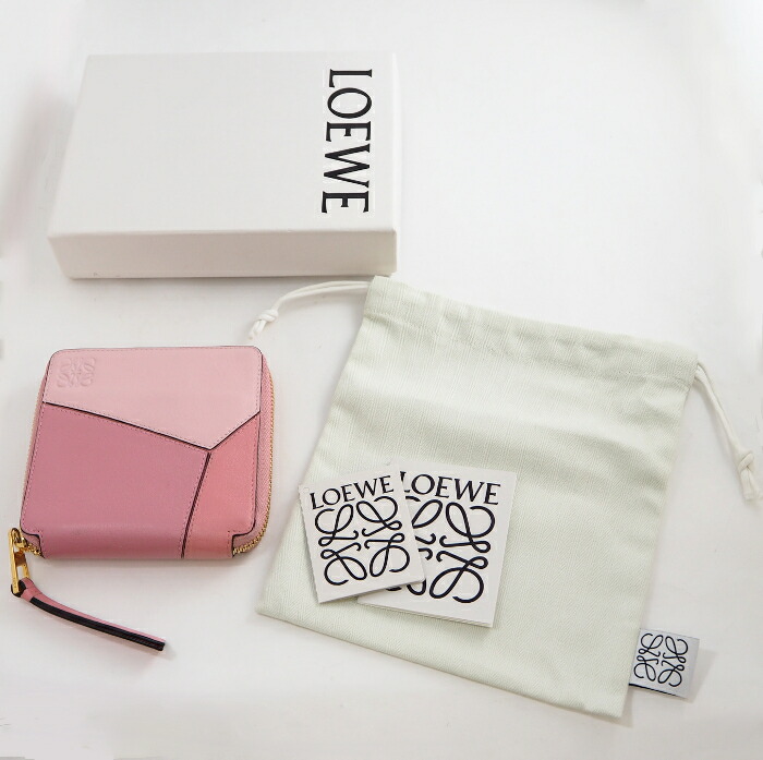 早い者勝ち ロエベ ピンク レザー 二つ折り財布 早い者勝ち ロエベ