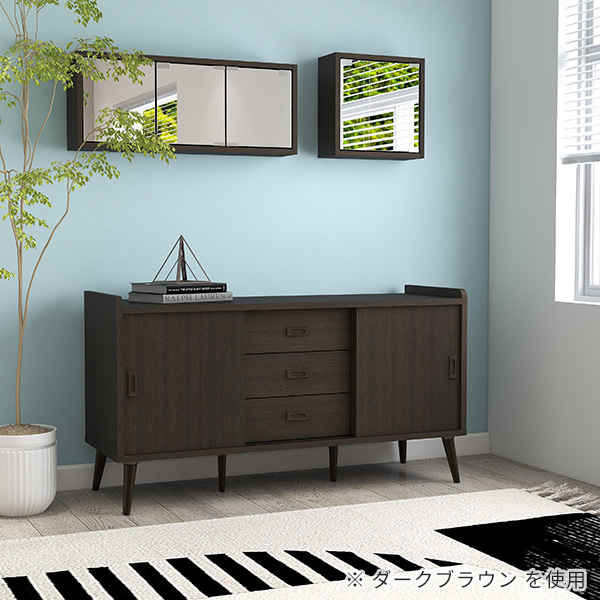 ダークブラウン キャビネット 収納家具 ダークブラウン】 車用品