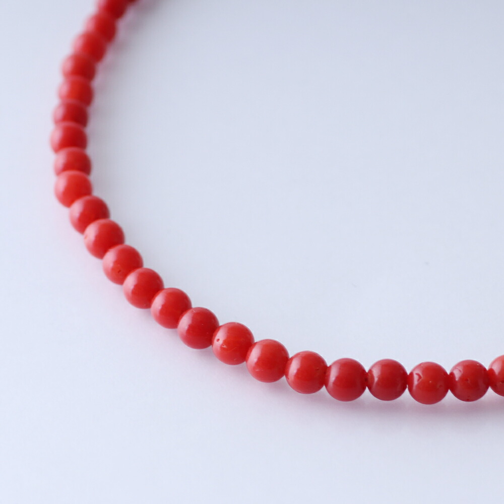 楽天市場】≪1年保証付き≫ デイリーに！赤珊瑚2〜4ミリ玉42センチK14