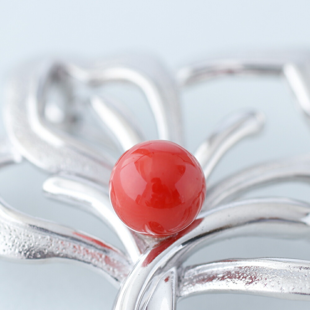 楽天市場】≪1年保証付き≫ 赤珊瑚7ミリ玉シルバー 上品 希少 貴重