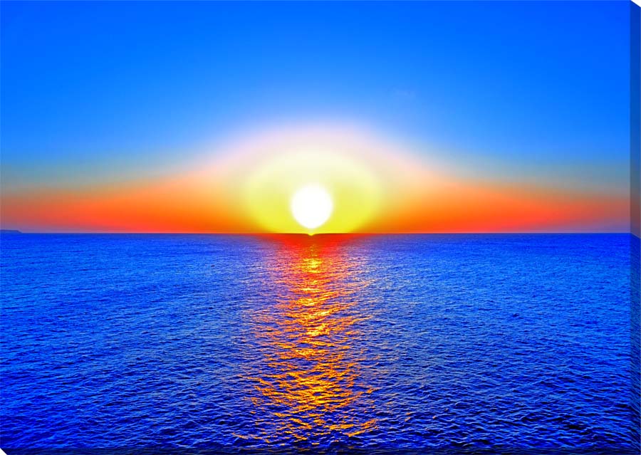 sunrise＊大きめ絵画原画風景画海空朝日夕日キレイ沖縄