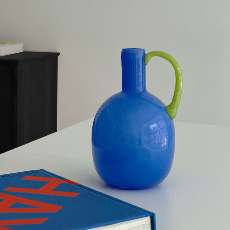 楽天市場】バイカラー カラーガラス ハンドル付き フラワーベース 花瓶