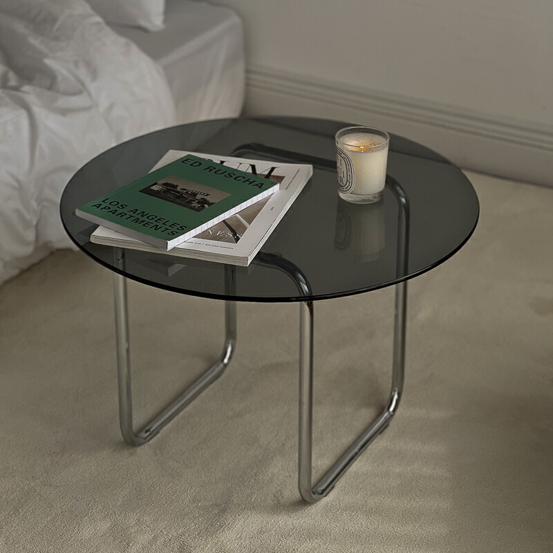 楽天市場】ラウンドガラス リビングテーブル 60cm【ART OF BLACK