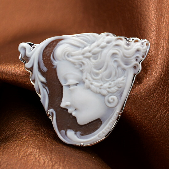 楽天市場】カメオブローチ＆ネックレス 女性人物像 セルバシオ氏製作