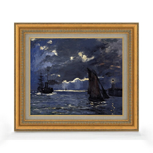 楽天市場】【油絵 直筆仕上げ】クロード・モネ 海景、月明かりに照ら