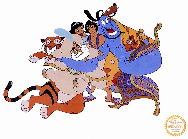 希少！ディズニーセル画アニメ「アラジン」インテリア 証明書付 希少