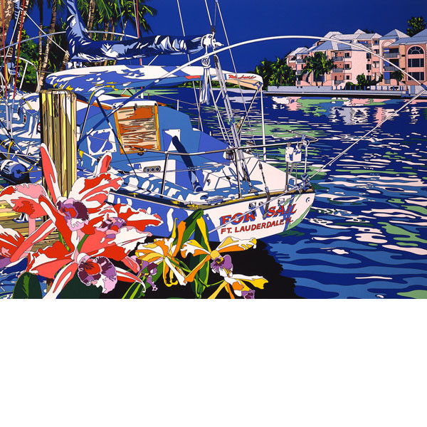 鈴木英人 「運河で見つけたスーベニール」 真作 鈴木英人 「運河で